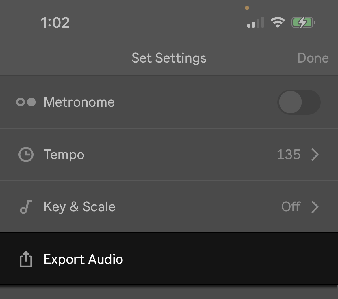 Exporter l’audio depuis Note.