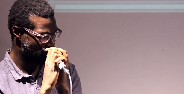 Tunde Adebimpe performs at Dubspot