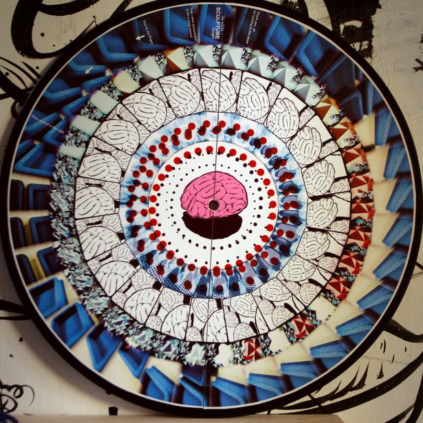 Eine der von Reuben für Sculpture gestalteten zoetropischen Picture Disc Vinyls