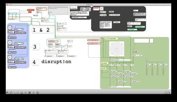Julien’s Max patch for “Disrupt!on”
